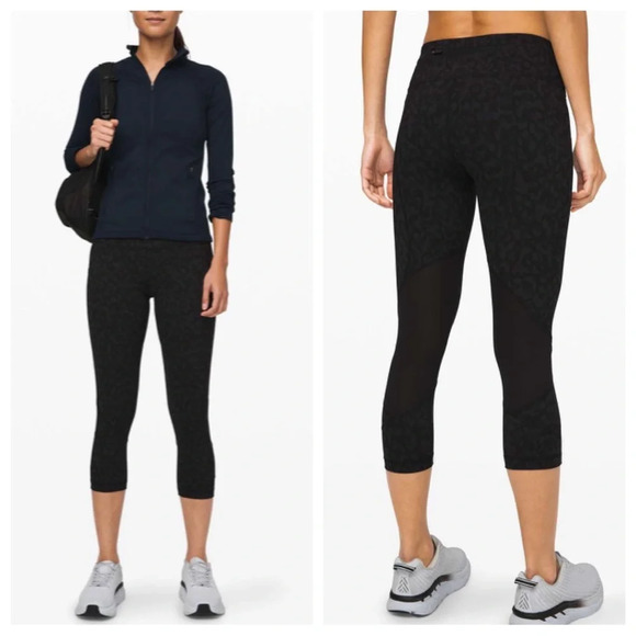 Lululemon Pace Rival Crop *22" Formation Camo Deep Coal Multi Black 21684 - Picture 1 of 15